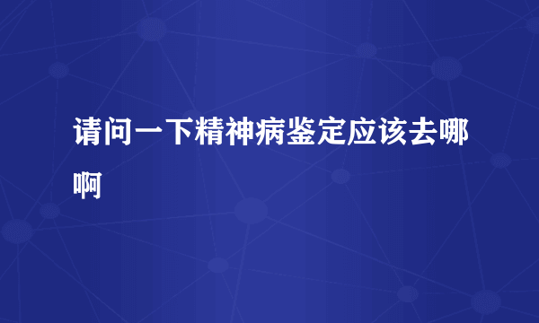 请问一下精神病鉴定应该去哪啊