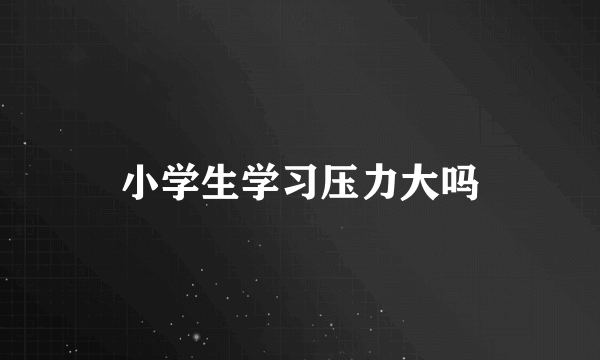 小学生学习压力大吗