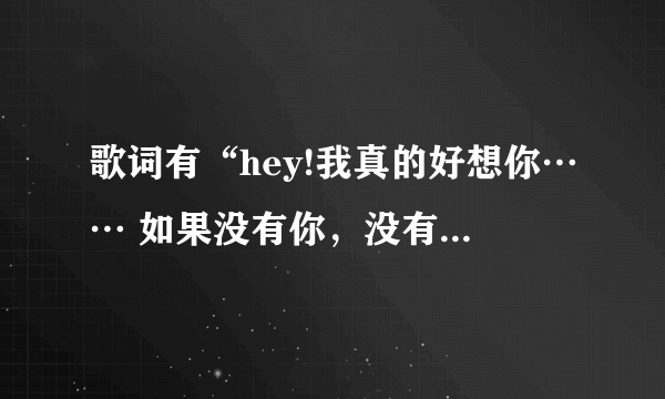 歌词有“hey!我真的好想你…… 如果没有你，没有过去”的是什么歌，要歌名