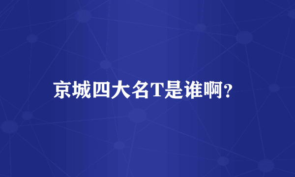 京城四大名T是谁啊？