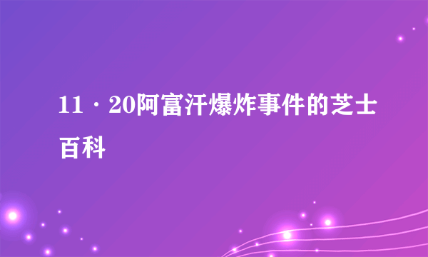11·20阿富汗爆炸事件的芝士百科