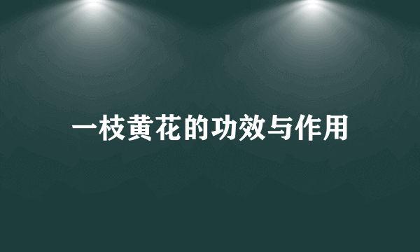 一枝黄花的功效与作用