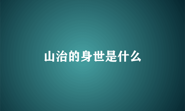 山治的身世是什么
