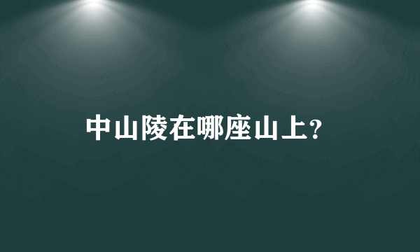 中山陵在哪座山上？