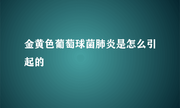 金黄色葡萄球菌肺炎是怎么引起的