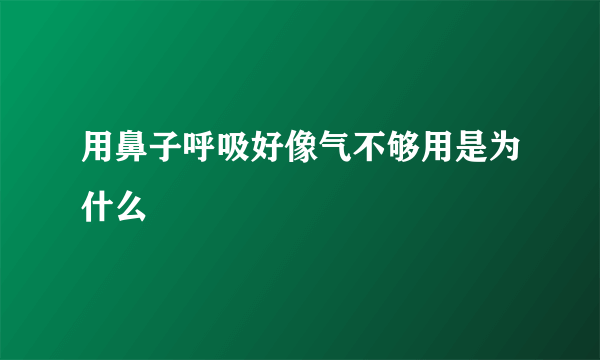 用鼻子呼吸好像气不够用是为什么