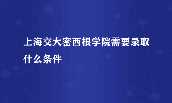 上海交大密西根学院需要录取什么条件