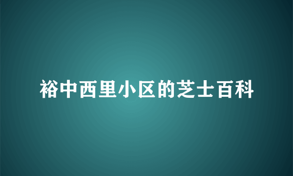 裕中西里小区的芝士百科