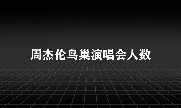 周杰伦鸟巢演唱会人数