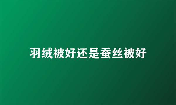 羽绒被好还是蚕丝被好