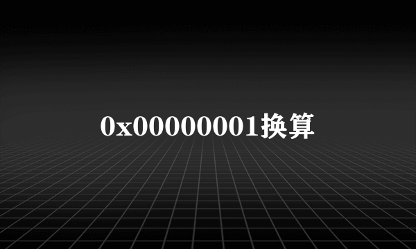 0x00000001换算