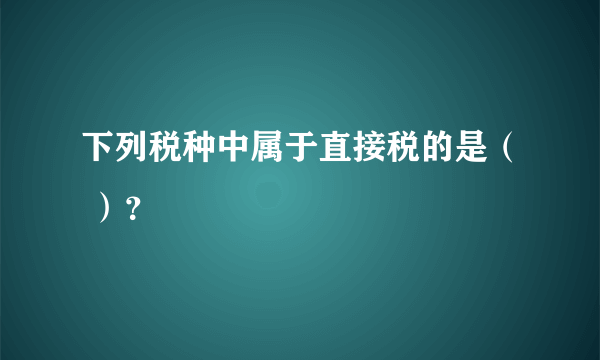 下列税种中属于直接税的是（ ）？