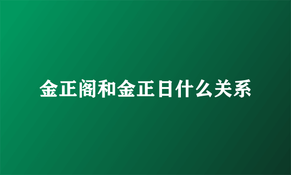 金正阁和金正日什么关系