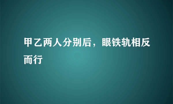 甲乙两人分别后，眼铁轨相反而行
