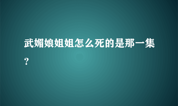 武媚娘姐姐怎么死的是那一集？