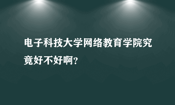 电子科技大学网络教育学院究竟好不好啊？