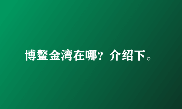 博鳌金湾在哪？介绍下。