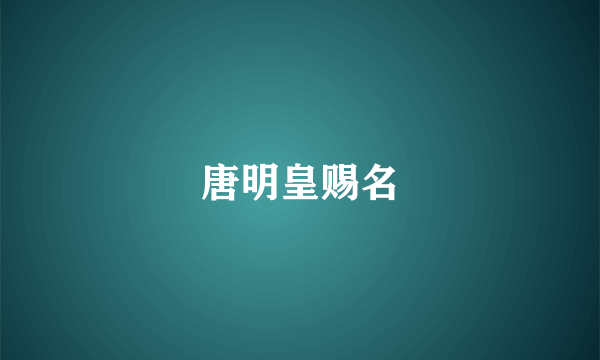 唐明皇赐名