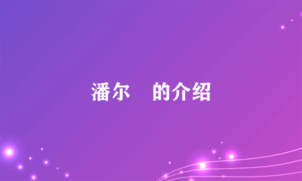 潘尔燊的介绍