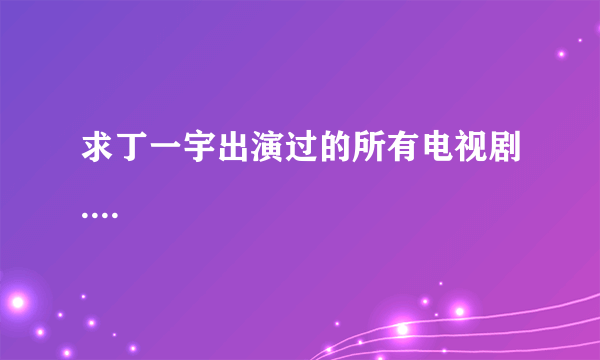 求丁一宇出演过的所有电视剧....