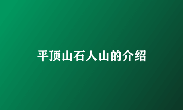 平顶山石人山的介绍