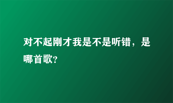 对不起刚才我是不是听错，是哪首歌？