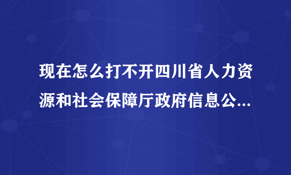 现在怎么打不开四川省人力资源和社会保障厅政府信息公开网呢！