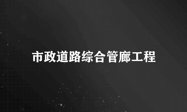 市政道路综合管廊工程