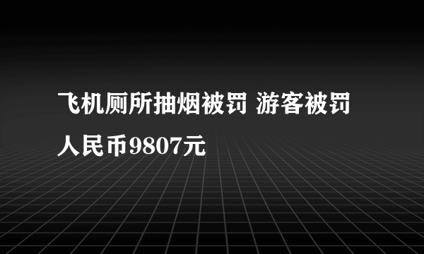 飞机厕所抽烟被罚 游客被罚人民币9807元