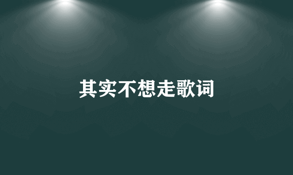 其实不想走歌词