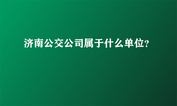 济南公交公司属于什么单位？