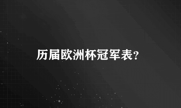 历届欧洲杯冠军表？