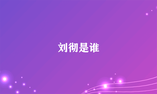 刘彻是谁