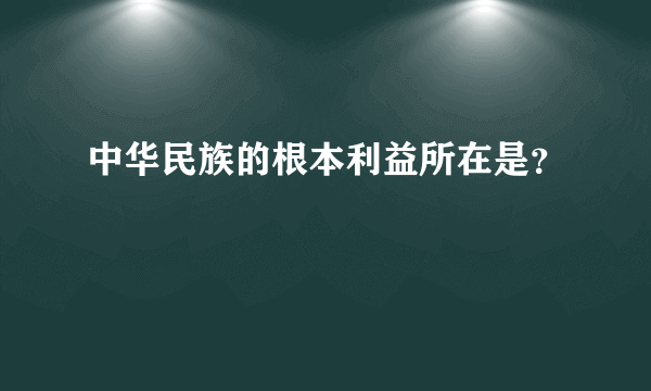 中华民族的根本利益所在是？
