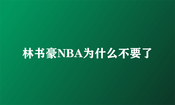 林书豪NBA为什么不要了