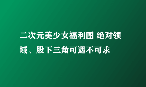 二次元美少女福利图 绝对领域、股下三角可遇不可求