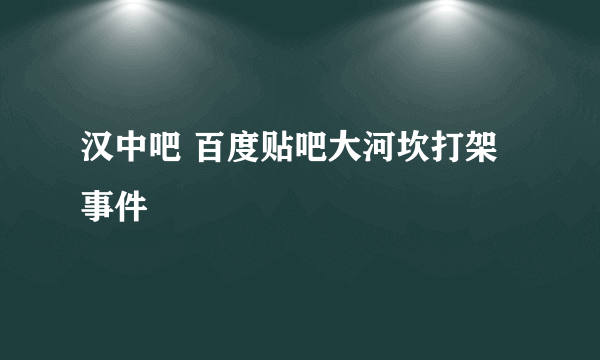 汉中吧 百度贴吧大河坎打架事件