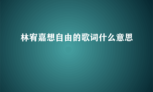 林宥嘉想自由的歌词什么意思