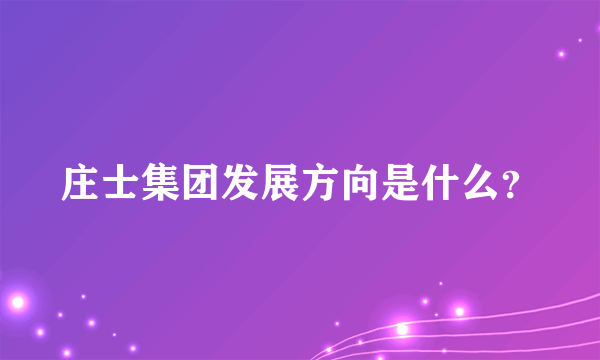 庄士集团发展方向是什么？