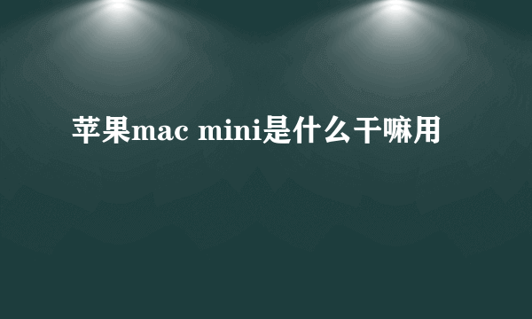苹果mac mini是什么干嘛用