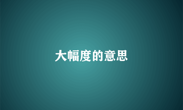 大幅度的意思