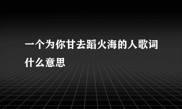 一个为你甘去蹈火海的人歌词什么意思