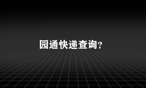 园通快递查询？