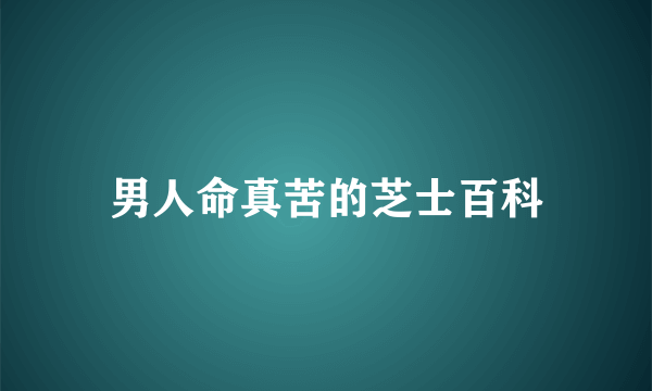 男人命真苦的芝士百科