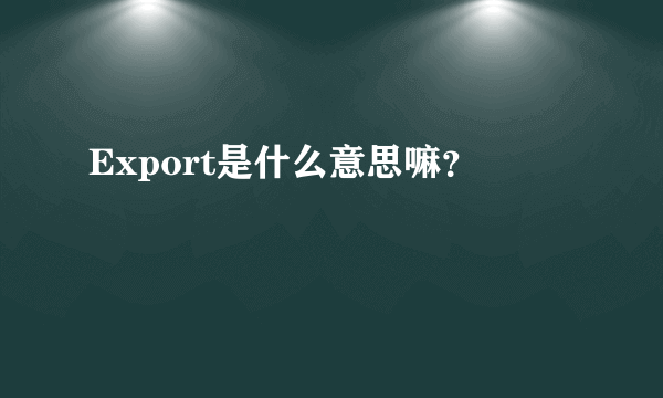 Export是什么意思嘛？