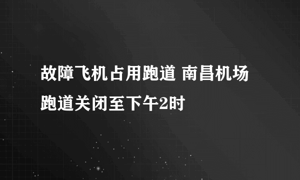 故障飞机占用跑道 南昌机场跑道关闭至下午2时