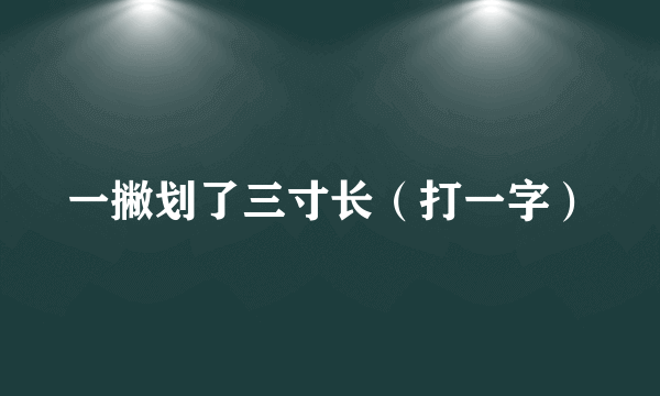 一撇划了三寸长（打一字）
