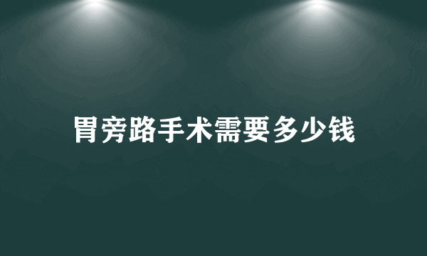 胃旁路手术需要多少钱
