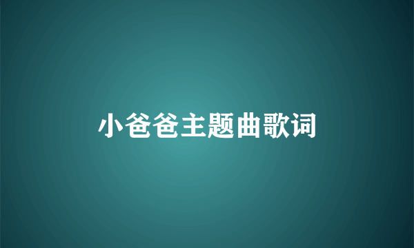 小爸爸主题曲歌词