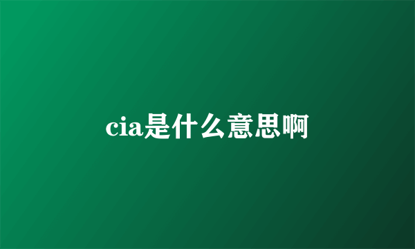 cia是什么意思啊